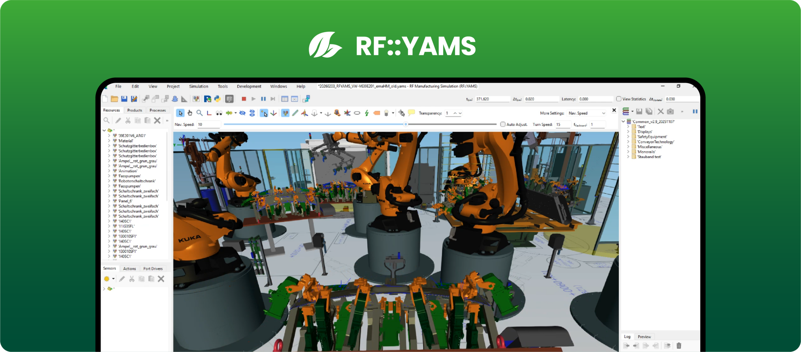 RF::YAMS 3D production system simulation